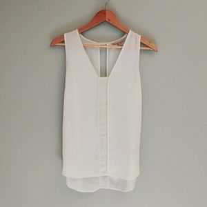 Banana Republic Semi Sheer Ivory Sleeveless Blouse